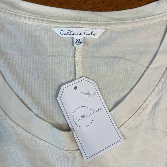 NWT Culture Code cream ivory blouse v neck drop shoulder size XL - Picture 2 of 7